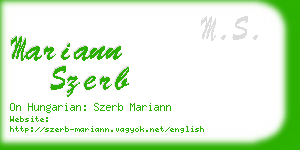 mariann szerb business card
